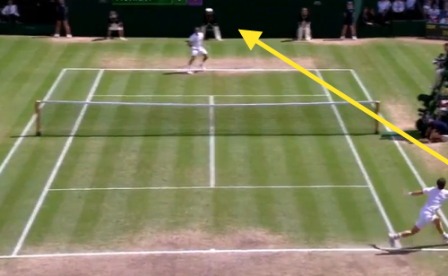 Murray's forehand return down the line