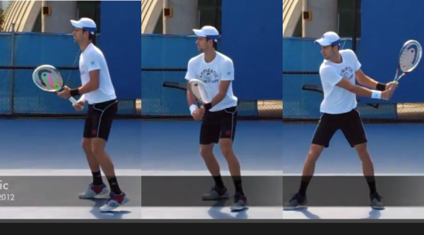 The preparation phase of Djokovic's backhand