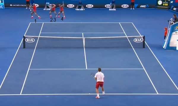 Wawrinka pinning Nadal into his backhand corner