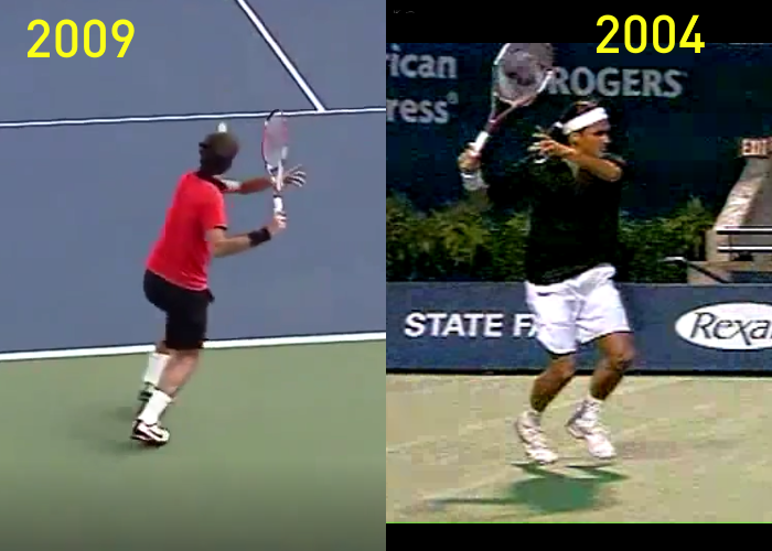 Federer 2004-2009 Forehand comparison 2