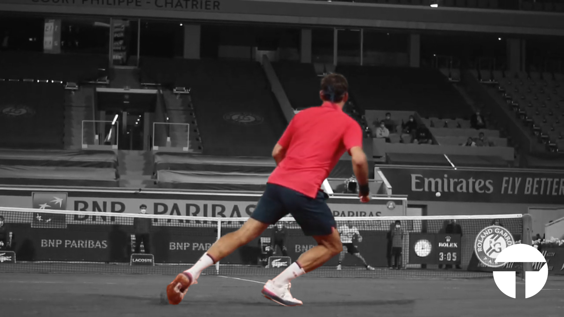 Federer's first step uses balance to help directionality